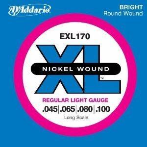 D'Addario EXL170 XL Nickel Wound Струны для бас-гитары, Long Regular Light, 45-100