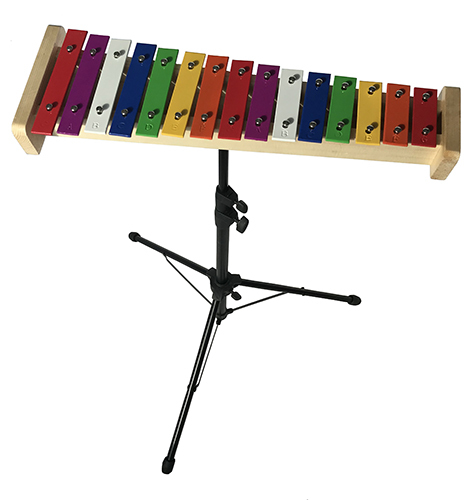 Dekko TG-15-1 Металлофон детский диатонический,15 разноцветных нот, на деревянной пластине, металлич