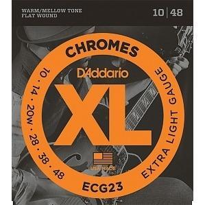 D'Addario ECG23 Chromes Flat Wound Комплект струн для электрогитары, Extra Light, 10-48