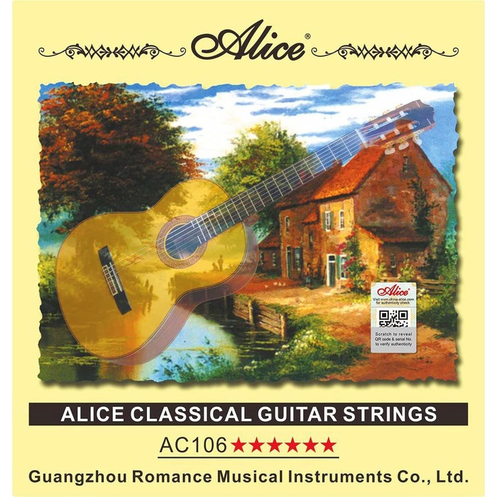 Alice AC106-H Струны для классической гитары, чистый нейлон - посеребренная медь, сильное натяжение