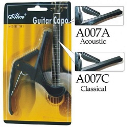 Alice A007A Каподастр металлический для акустической гитары, никель, в блистере,
