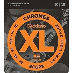 D'Addario ECG23 Chromes Flat Wound Комплект струн для электрогитары, Extra Light, 10-48