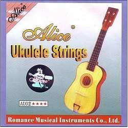 Alice AU02 Комплект струн для укулеле, черный нейлон, диаметр (022-028-032-022)